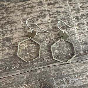 Hexagon brass Earrings